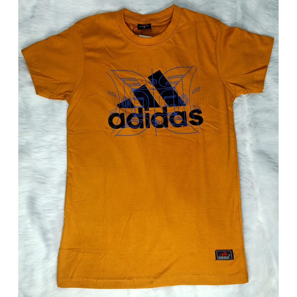 Adidas yellow branded T-shirt for men SMALL | Shopee Philippines