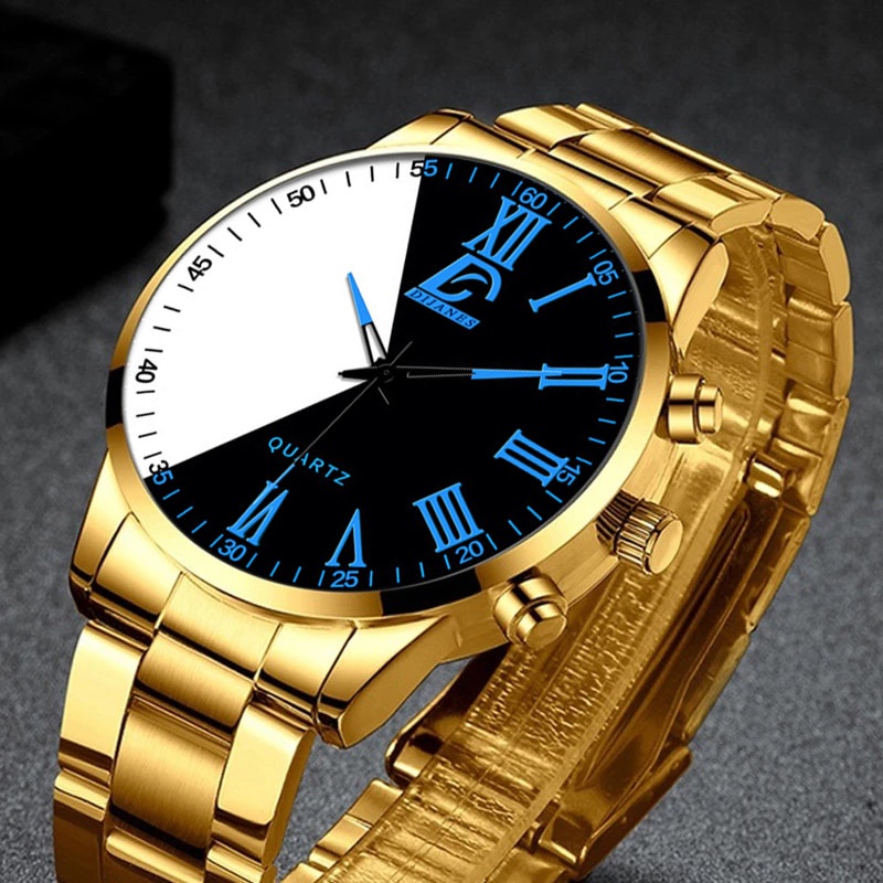 Luxury Gold Watch Men Fashion Minimalist Creative Two-color Splicing Watches  Simple Men Business Stainless Steel Quartz Wristwatches Relo Ng Kalalakihan  | Shopee Philippines