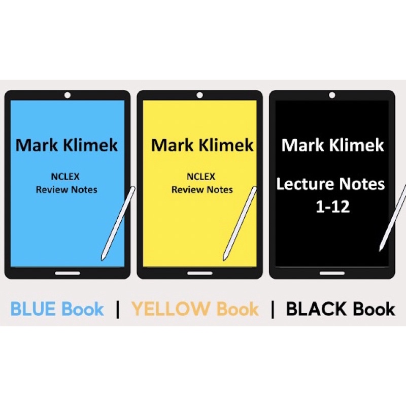 Mark Klimek NCLEX Audio, Yellow Book, Blue Book, Lecture Notes Shopee