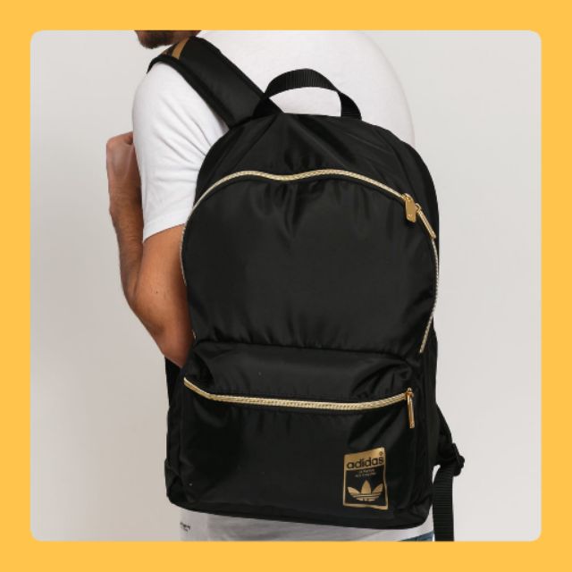 adidas black and gold backpack