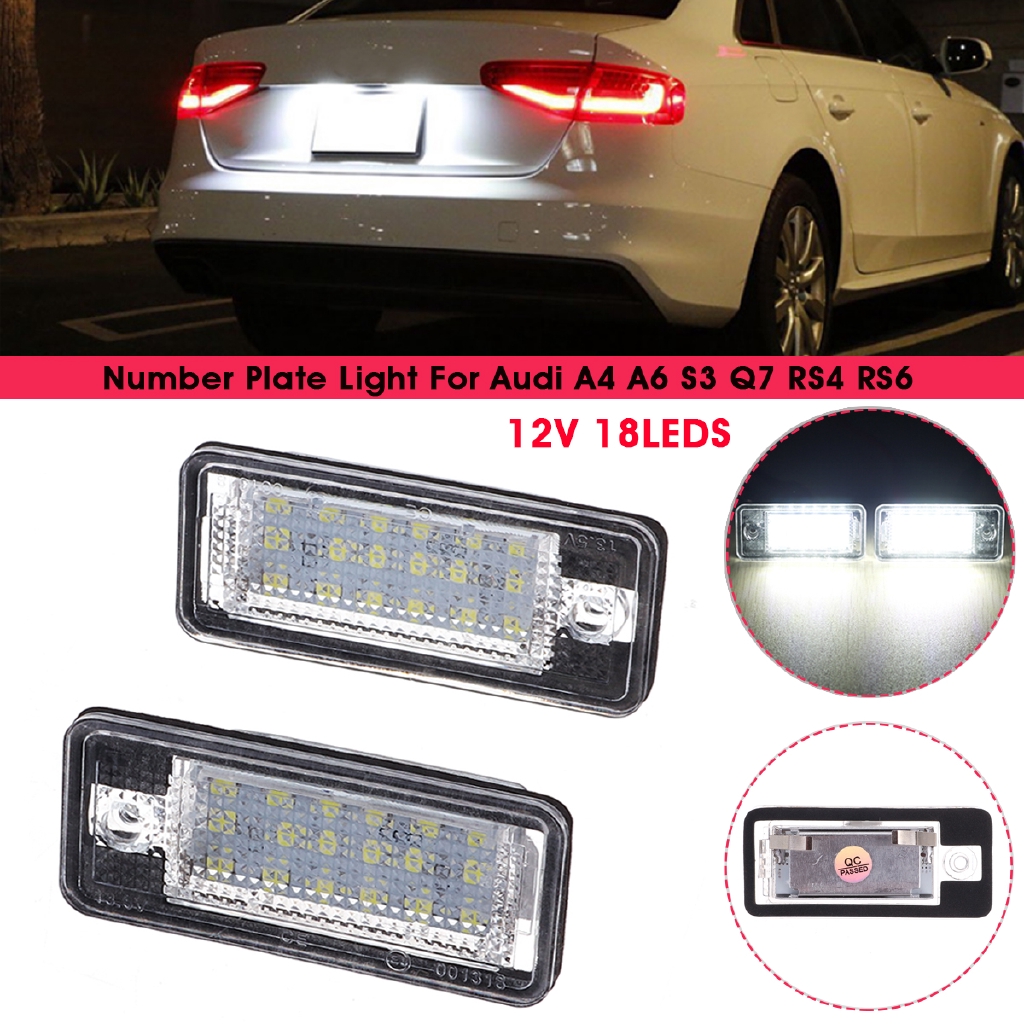 car number plate with light