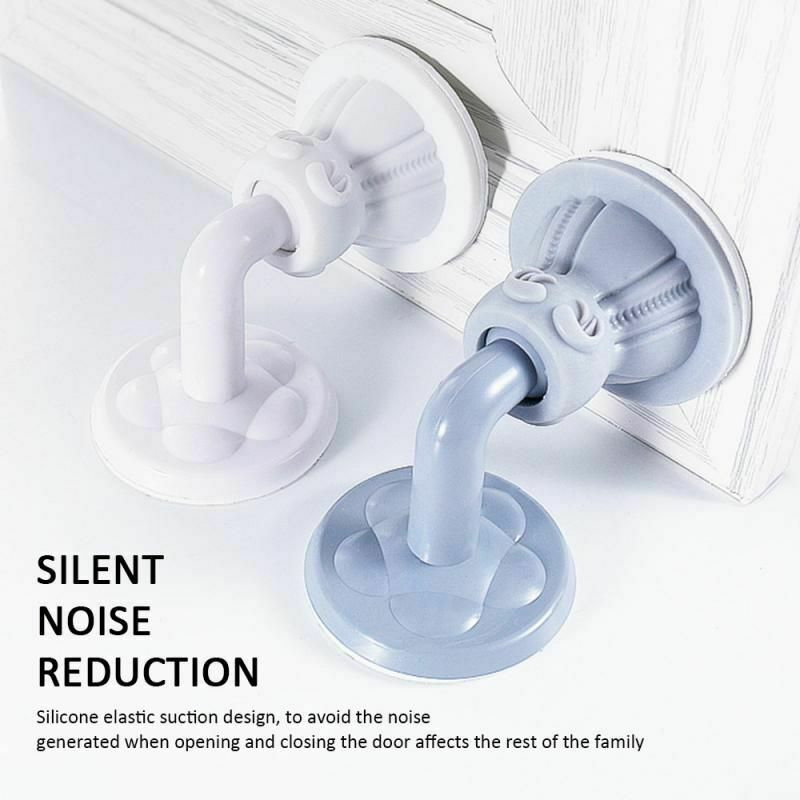 2Pcs/Set Silicone Suction Door Stopper/Non Punching Sticker Door Anti-collision Pad Doorstop/Self Adhesive Door Stop Wall Door Handle Protectors