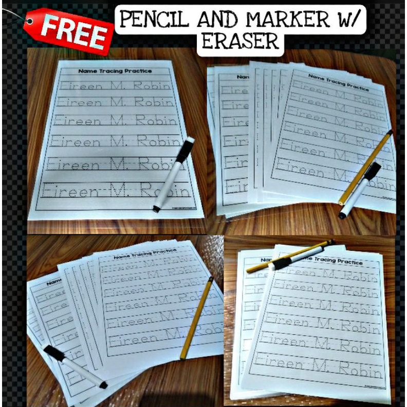 Personalized Laminated Tracing Name w/ non laminated tracing/FREE