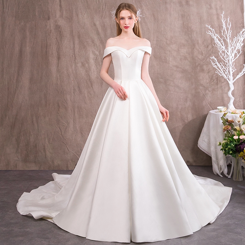 simple satin wedding dress