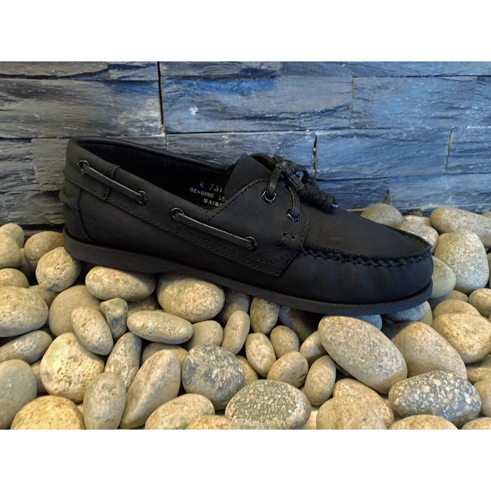 TOPSIDER SHOES FOR WOMEN BASS/MATTE BLACK (TIED LACE/TASSELED) GENUINE