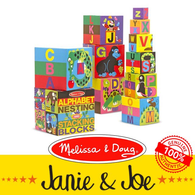 Melissa & Doug Alphabet Nesting And Stacking Blocks (10 Pcs) Age 2