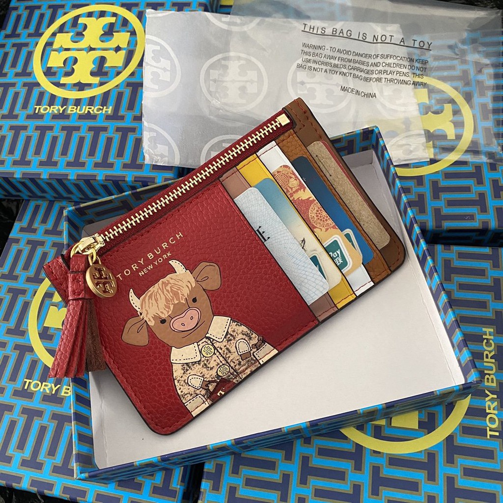 ∈✱☾2021 Tory Burch card holder/card wallet / coin pouch ox Print Year of  the Ox (with box) | Shopee Philippines