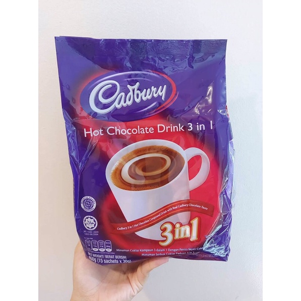 Cadbury 3 In 1 Hot Chocolate Drink 15 X 30g Shopee Philippines 7423