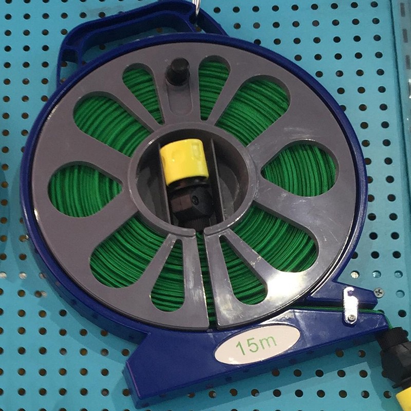 50FT Garden Outdoor Hose & Reel with Spray Nozzle Plants Watering