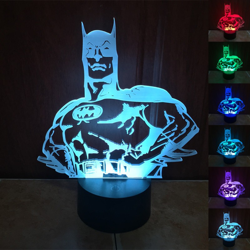 Cool 3D LED DC Superman Batman Logo Symbol Night Light Desk Table Lamp  Color Change Flashlight USB RGB Controler Toy Kids Toys AliExpress Lights  Lighting | Dc Batman Night Lamp 3d Led