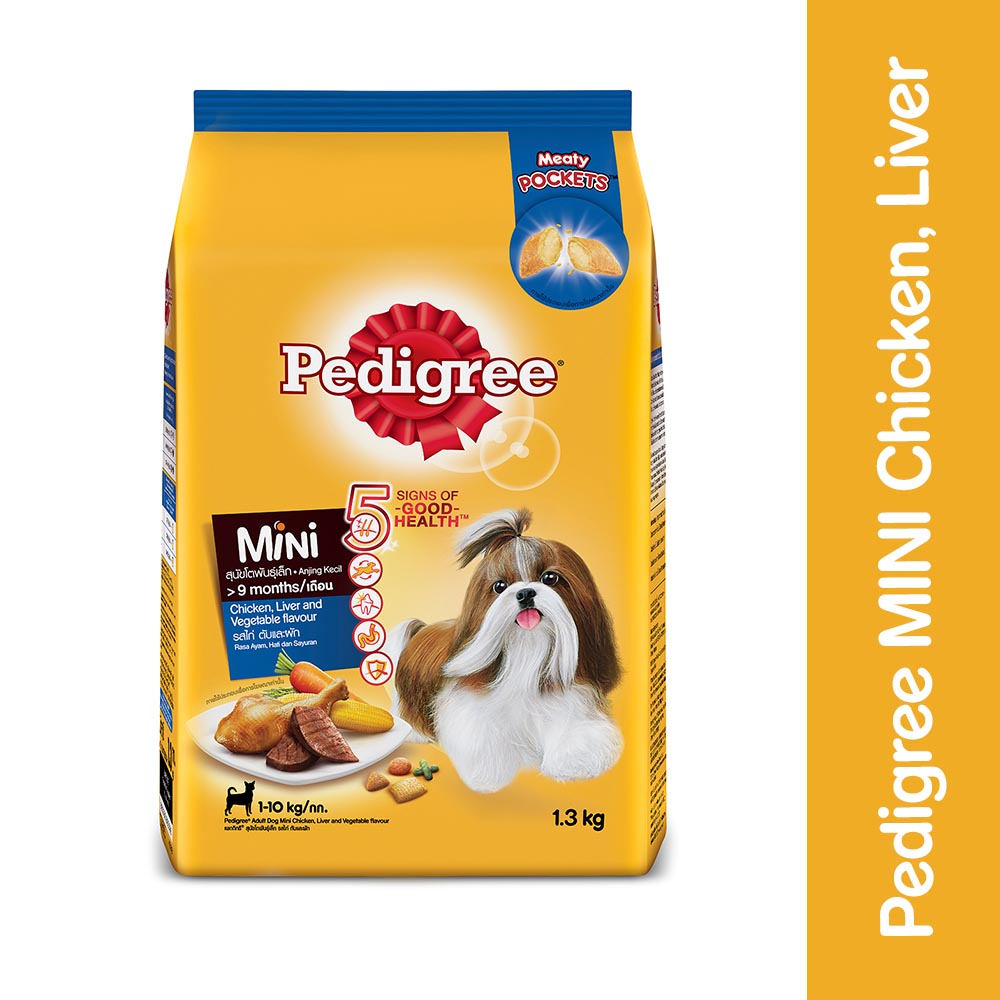 Pedigree® Mini Dog Dry Food Chicken Liver And Vegetable Flavour 1.3kg 