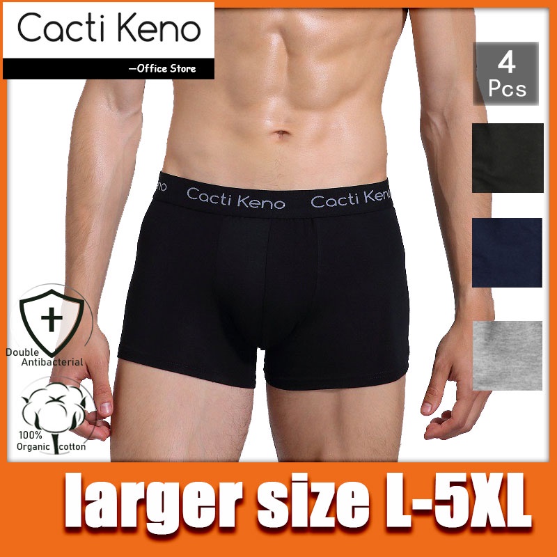 4pcs Boxer Shorts Men's Cotton Plus Size Briefs L5XL Men's Underwear