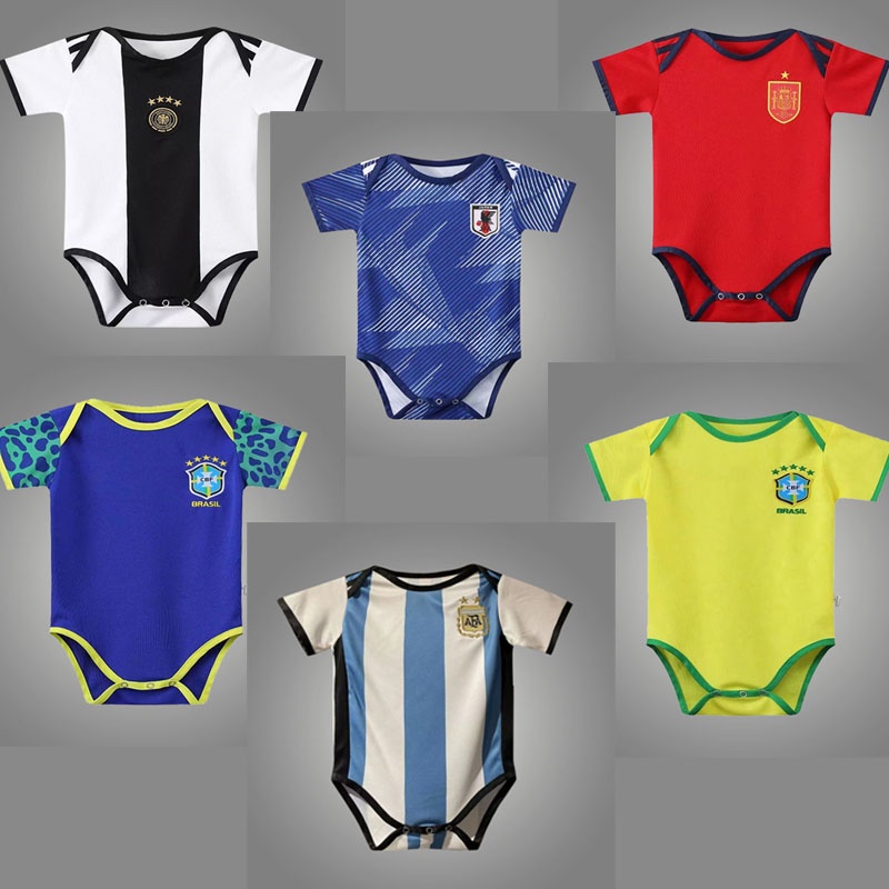 2022 Kids football Jersey Baby Romper Toddler Clothing Infant Jumpsuit Crawling Suit 2022 World