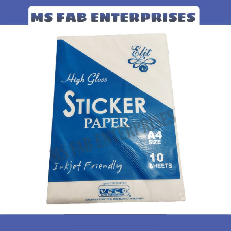 Veco Sticker Paper High Gloss A4 Size Shopee Philippines