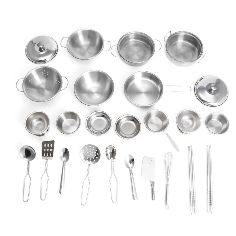 16pcs Stainless Steel Kitchen Cooking Utensils Mini Kitchen Tools Play House Toy Shopee Philippines