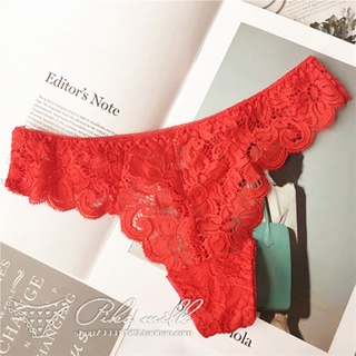 Ready Stock ! Sexy Lace Women's Panties Low Rise Woman Underwear Hollow Out Lady Lingerie Girls Temptation Thongs Erotic Thong Fashion T-Back Tanga 8 Colors Free Size Dropshipping