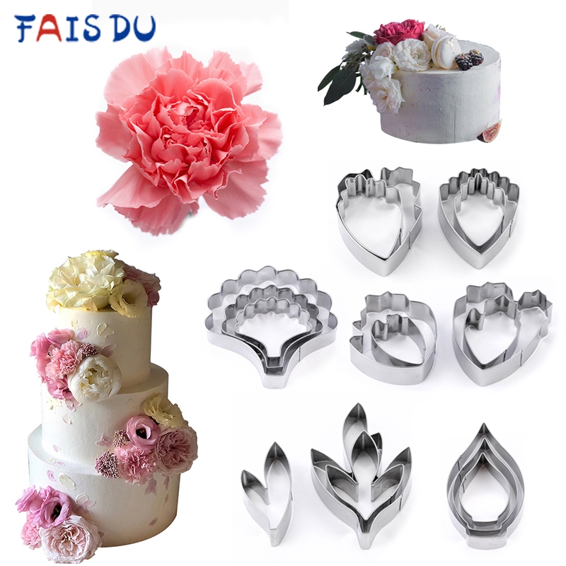 4pcs Peony Petal Flower Cake Cutters Set Fondant Biscuits Cutter Decorating M I^ 