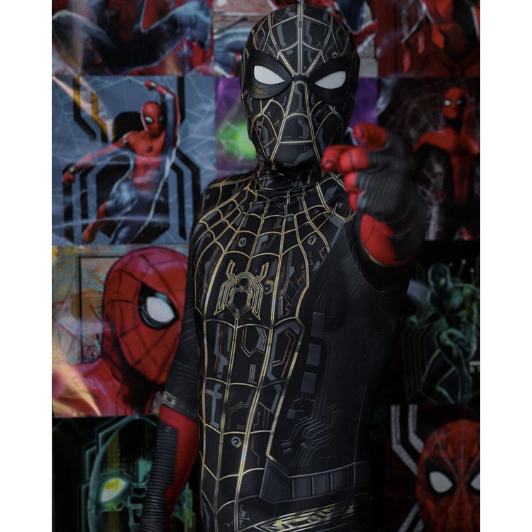 Spider-Man No Way Home Steel Spider 3 Black Spider-Man Hero Suit Cosplay  Stretch Leotard nSSE | Shopee Philippines