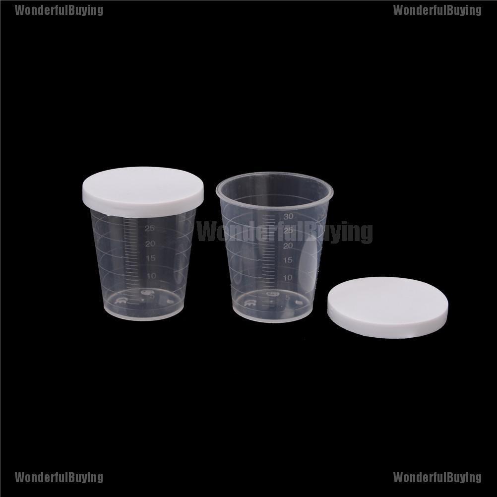 WBPH 10Pcs 30ml Plastic Lab Test Liquid Measuring Container Shopee