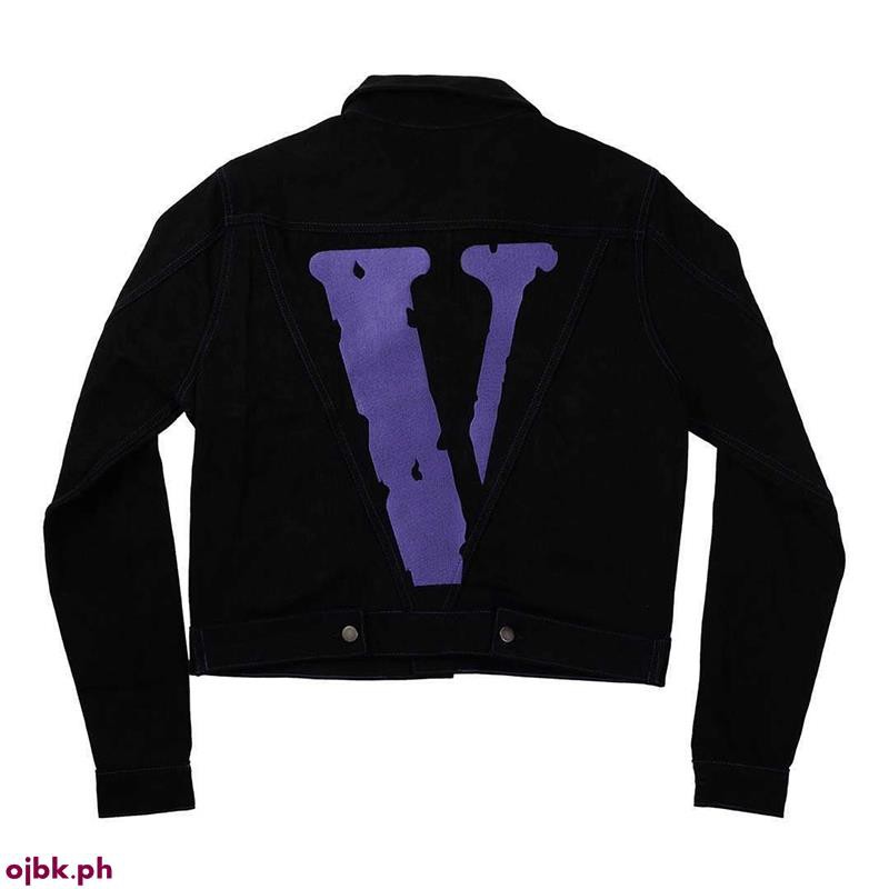 vlone jean jacket orange