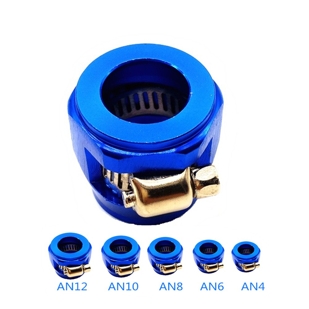 Aramox Oil Fuel Hose Finisher AN4-Red Car Oil Fuel Hose Clamp Aluminum Alloy Line End Finisher Water Line Clip Hose Connectors 