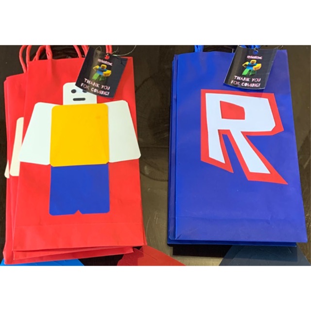 2pcs Roblox Loot Bags With Generic Thank You Tags Shopee Philippines - roblox theme colorful series black kids and 50 similar items