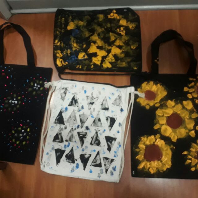 hand painted tote bag