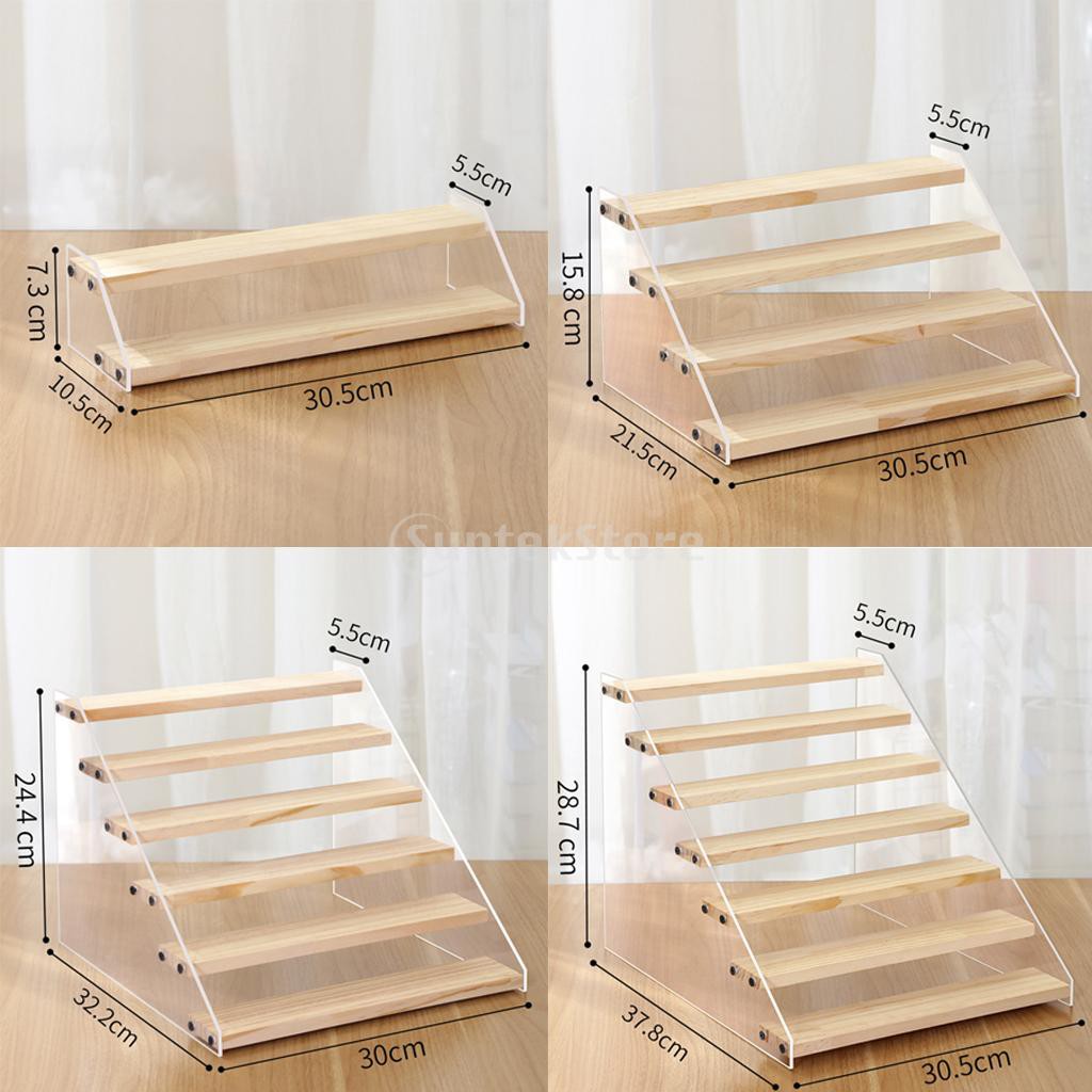 [SIMHOA] 27 Tier Wood Display Rack Figure Model Counter Riser Stand