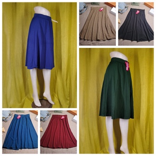 HK#1807 New Lady's Plain Midi Skirt