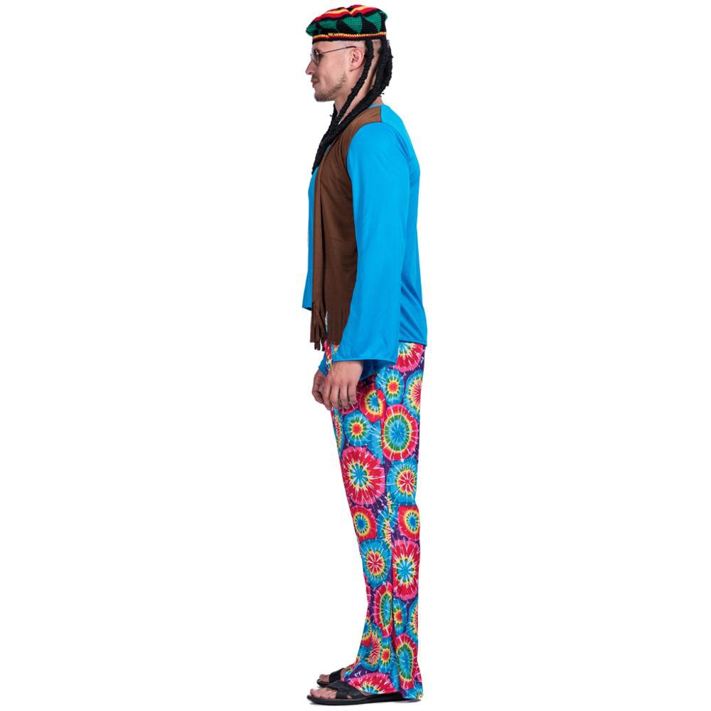 COD Adlut Halloween Costume Men Retro Hippie Love Peace Beatles Cosplay Party Performance Outfit D