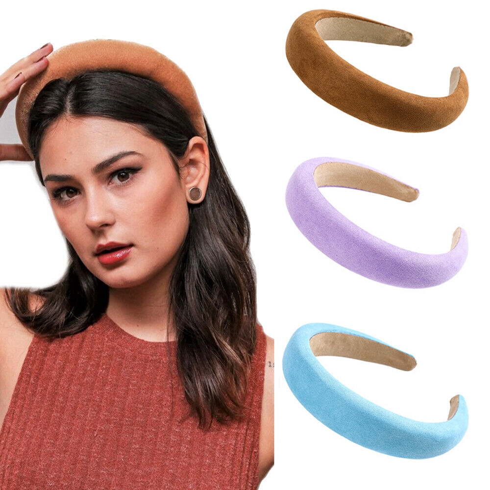 Hair Accessories Ladies Sponge Padded Headband Pearl Leather Hairband