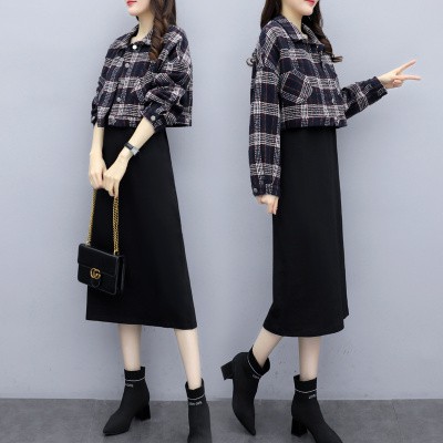 plus size plaid wool coat