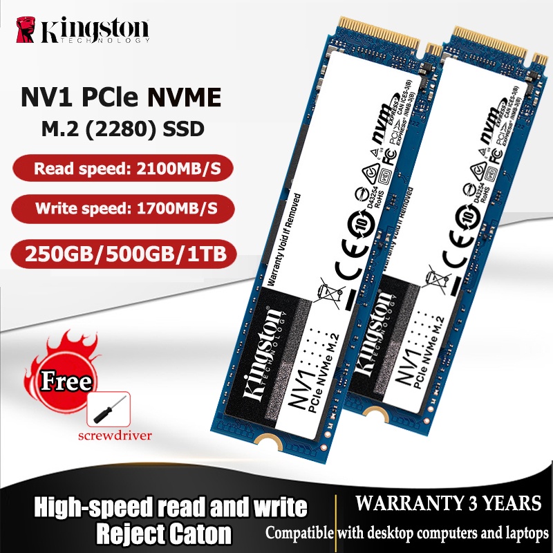 Ready Stock Kingston NV1 M.2 Nvme SSD 250GB 500GB 1TB PcIe 2280 Solid State Hard Drive For Laptop Desktop PC #4