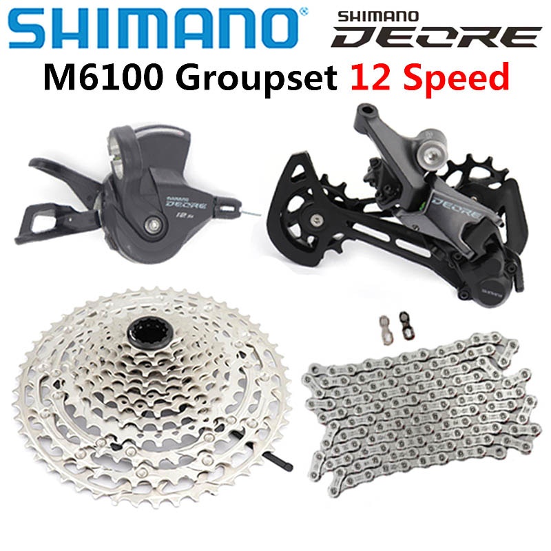 Shimano Deore M6100 12-Speed Groupset - 4pc Set With Derailleur