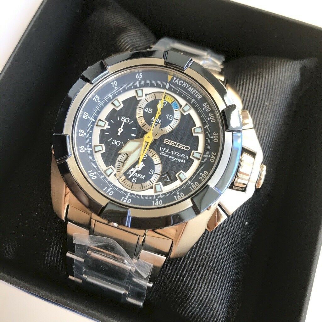 BNEW AUTHENTIC SEIKO SNAE19P1 Velatura Chronograph Tachymeter Blue Dial  Silver Steel Watch for Men | Shopee Philippines
