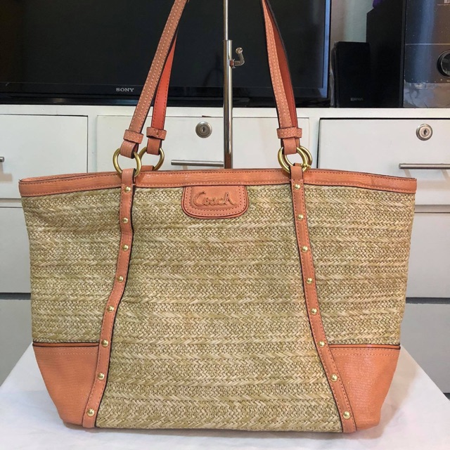 coach straw tote