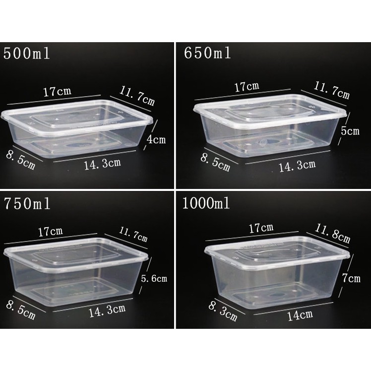 1000ml Microwave Disposable Plastic Food Container Rectangular Plastic Food Containers Shopee Philippines