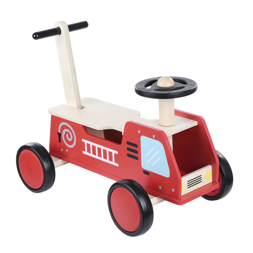 Anko Wooden Fire Truck Ride On | Shopee 