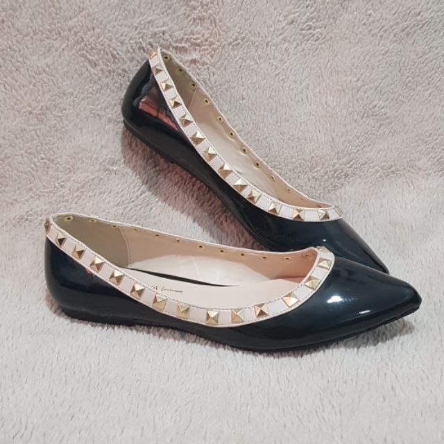 valentino black studded shoes