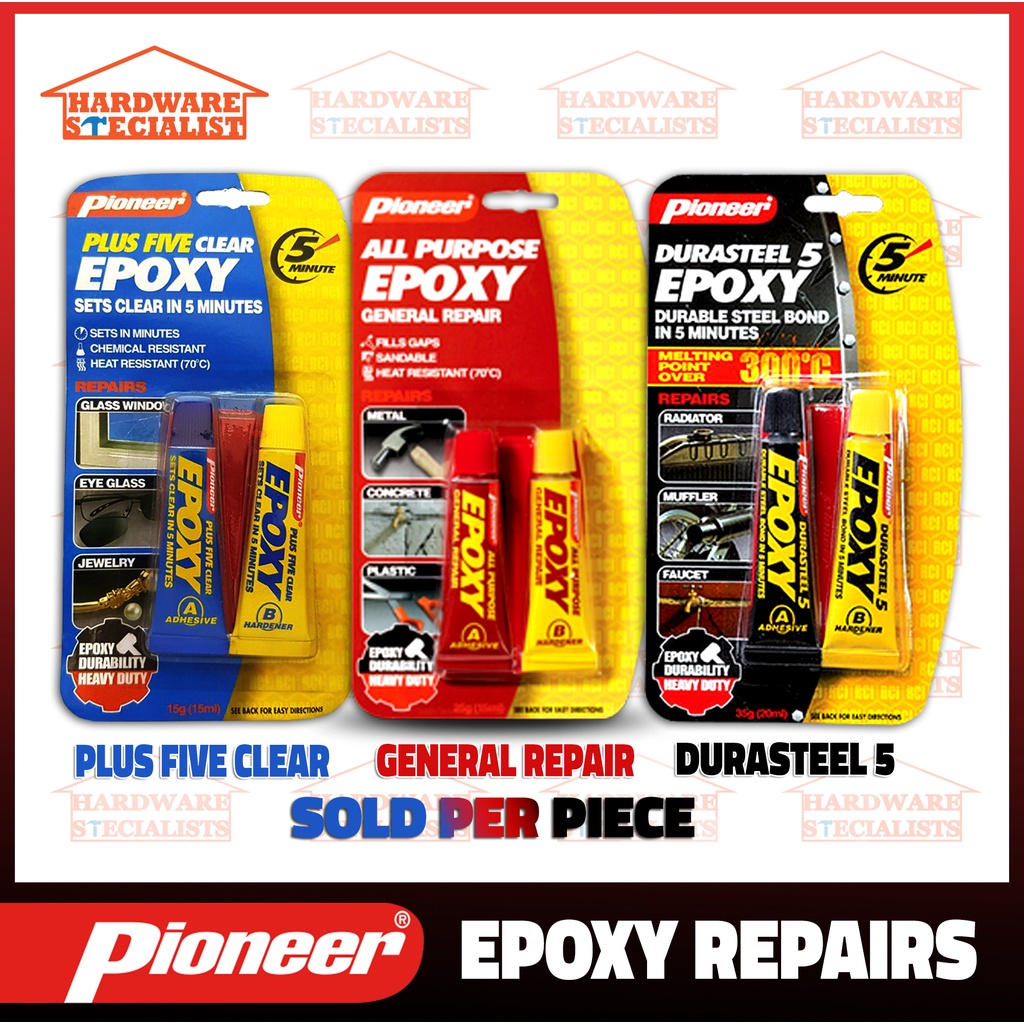 Pioneer Epoxy Repairs Set (A&B) Plus Five Clear, General Repairs or