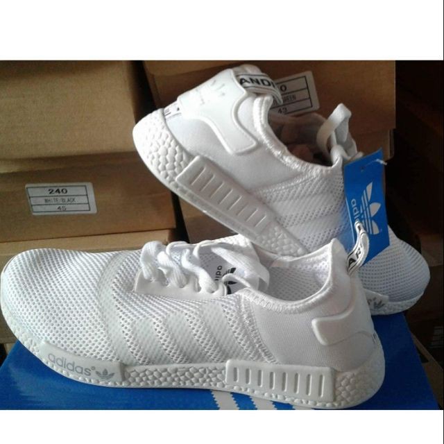 adidas nmd all white 39 40 43 44 45 | Shopee Philippines