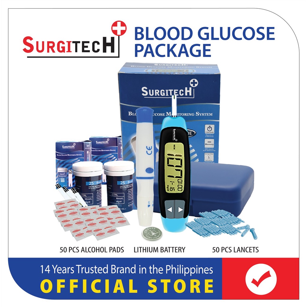 ℗Surgitech Blood Glucose Monitor Code Free SET with FREE