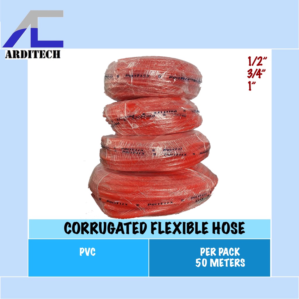 PVC FLEXIBLE HOSE PVC Corrugated Flex Hose Per pack 50meters