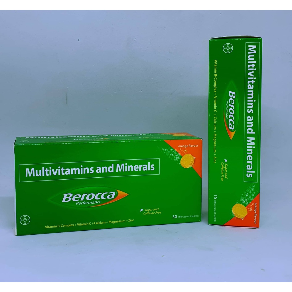 Berocca Multivitamins Vitamin C Vitamin B Complex Calcium Zinc 15 tabs