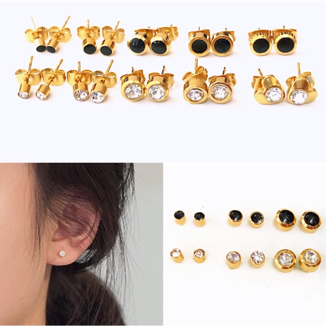 Stainless Stud Earrings Unisex Accessories Fashion Jewelry Shopee