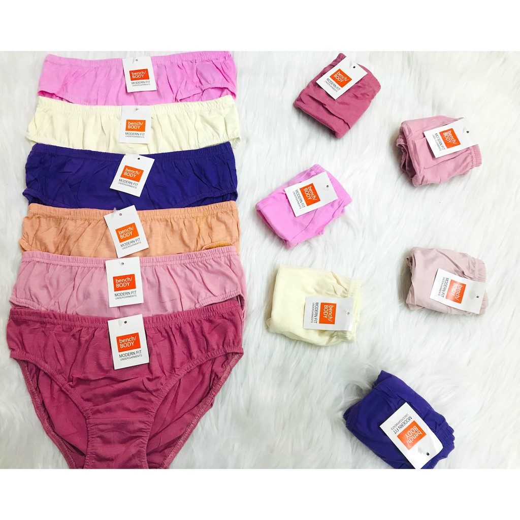 COD12pcs cotton bench plain ladies panty underwear for women | Shopee ...