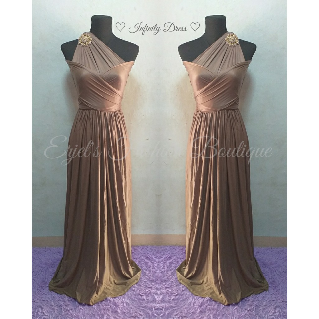 taupe infinity dress