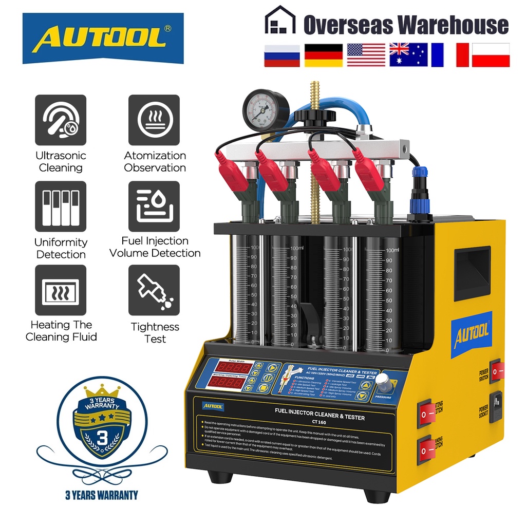 AUTOOL CT160 Car Fuel Injector Heating Cleaning & Tester Machine