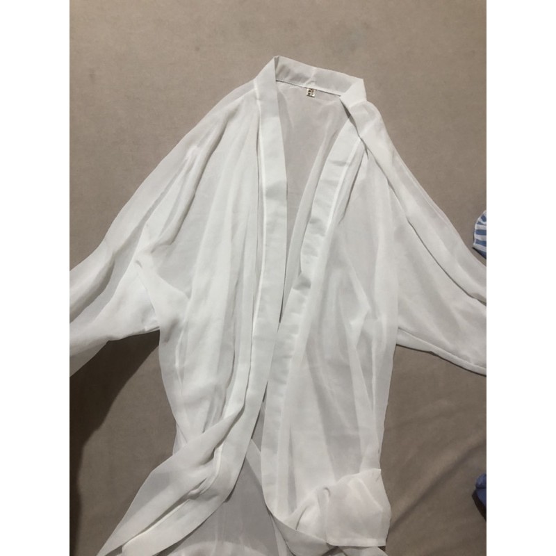 white see through cardigan