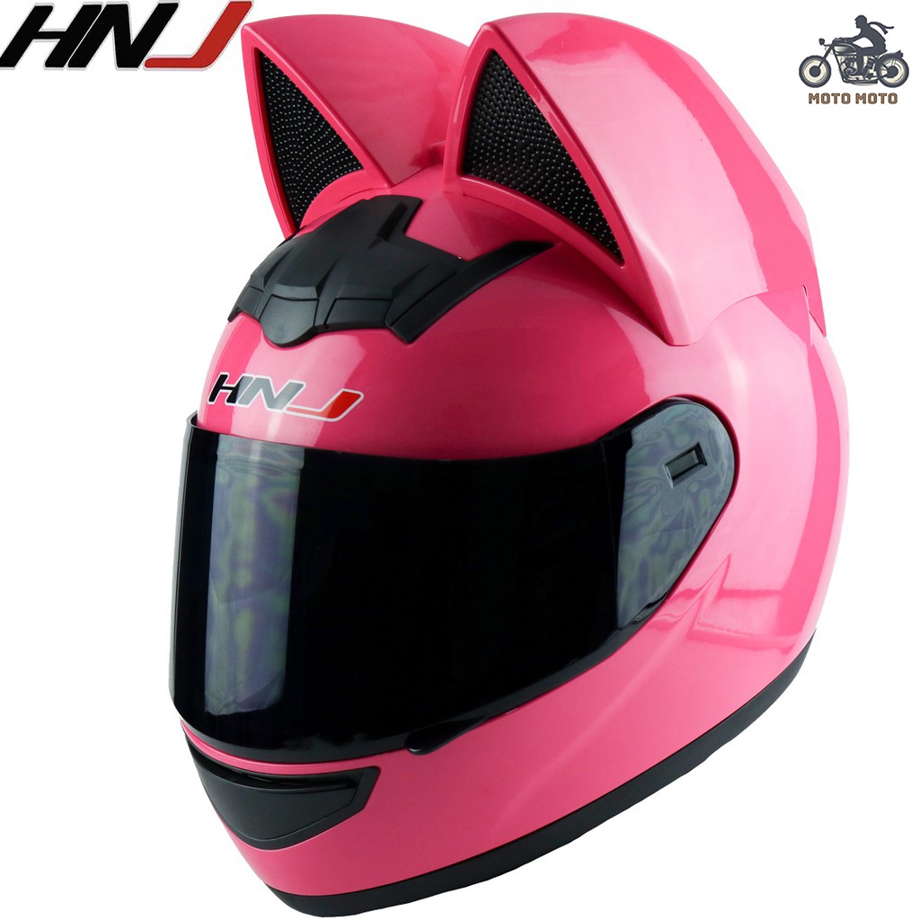 HNJ 902 Cat Plain Single Visor Full Face Motorcycle Helmet For Men And ...